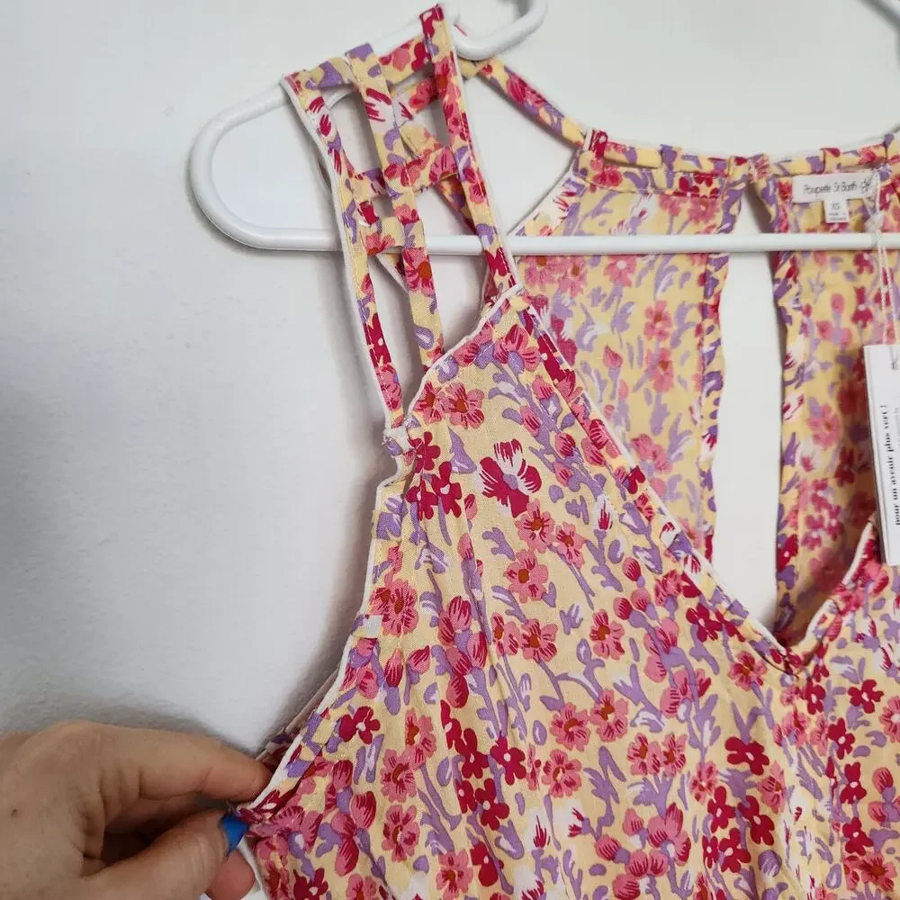 Poupette St. Barth Triny Floral Romper XS Beach Resortwear Cottagecore Fairycore